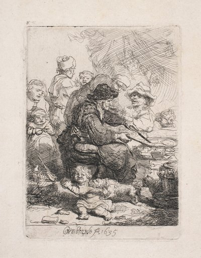 Woman Frying Pancakes by Rembrandt van Rijn