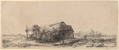 Landscape with a Cottage and Hay Barn: Oblong by Rembrandt van Rijn