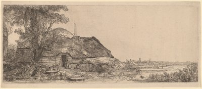 Landscape with a Cottage and a Large Tree by Rembrandt van Rijn