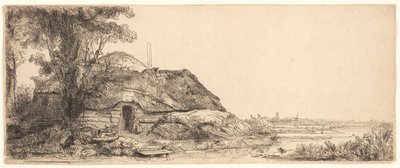 Landscape with a Cottage and a Large Tree by Rembrandt van Rijn