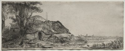 Landscape with a Cottage and a Large Tree by Rembrandt van Rijn