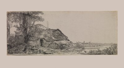 Landscape with a Cottage and a Large Tree by Rembrandt van Rijn