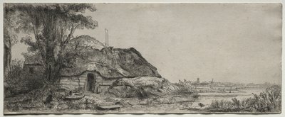 Landscape with a Cottage and a Large Tree by Rembrandt van Rijn