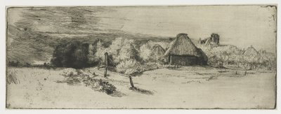 Landscape with a Farm Building and the House with the Tower by Rembrandt van Rijn