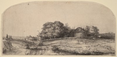 Landscape with a Hay Barn and a Flock of Sheep by Rembrandt van Rijn
