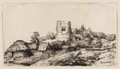 Landscape with a Square Tower by Rembrandt van Rijn