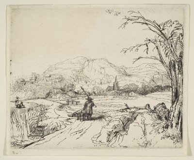 Landscape with a Shepherd and a Dog by Rembrandt van Rijn