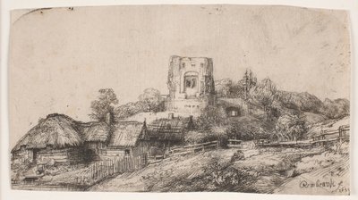 Landscape with a Square Tower by Rembrandt van Rijn