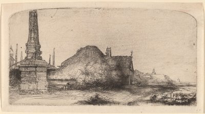 Landscape with an Obelisk by Rembrandt van Rijn