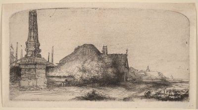 Landscape with an Obelisk by Rembrandt van Rijn