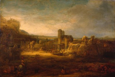 Landscape with a Drawbridge by Rembrandt van Rijn