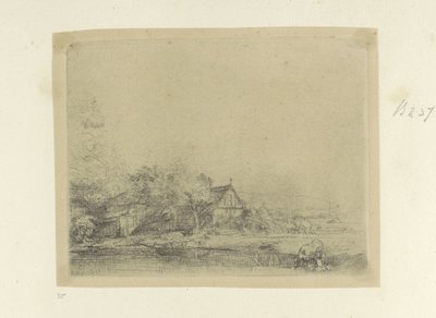 Landscape with Drinking Cow (Collection of Eighty-Five Original Prints series) by Rembrandt van Rijn
