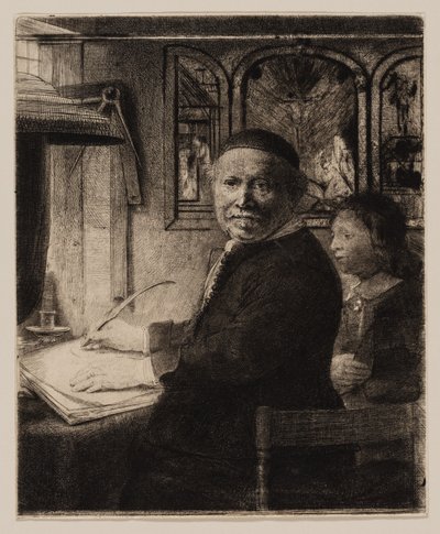 Lieven Willemsz van Coppenol, Writing Master: The Smaller Plate by Rembrandt van Rijn