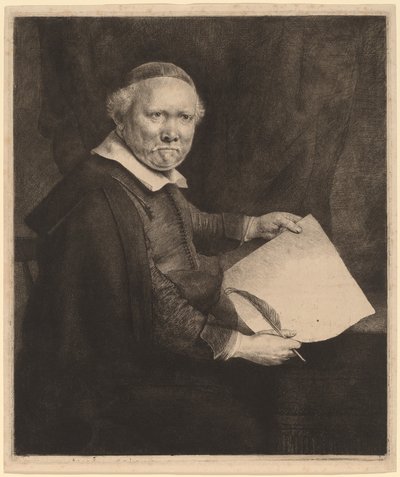 Lieven Willemsz van Coppenol: the Larger Plate by Rembrandt van Rijn