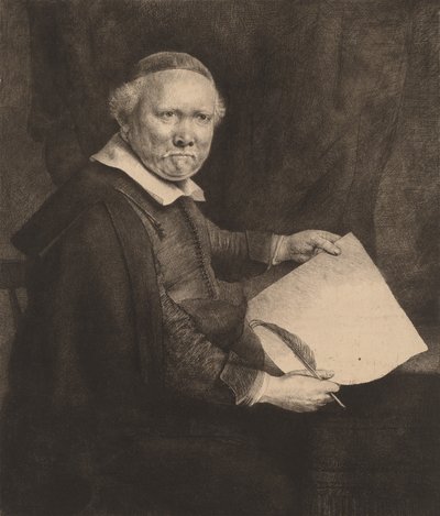 Lieven Willemsz van Coppenol: the Larger Plate by Rembrandt van Rijn