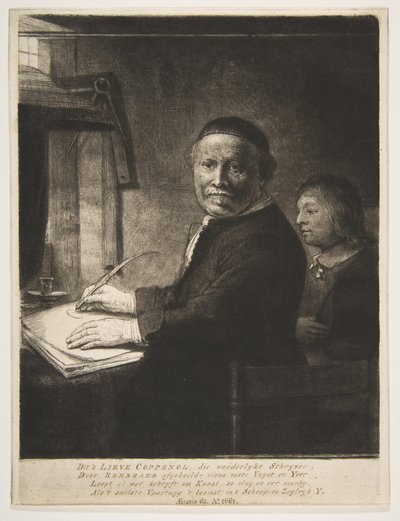 Lieven Willemsz van Coppenol with His Grandson by Rembrandt van Rijn