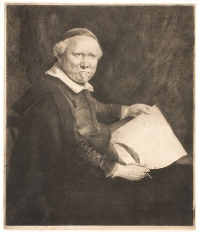 Lieven Willemsz van Coppenol, Writing-Master: The Larger Plate by Rembrandt van Rijn