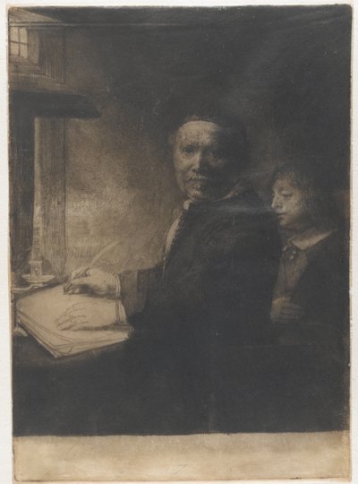 Lieven Willemsz. van Coppenol, Writing Master: The Smaller Plate by Rembrandt van Rijn