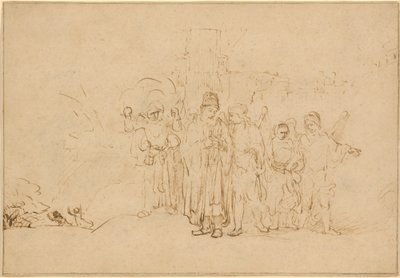 Lot and His Family Leaving Sodom by Rembrandt van Rijn