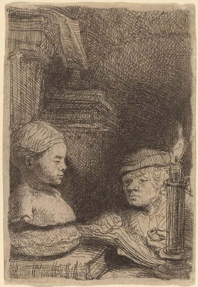 Man Drawing from a Cast by Rembrandt van Rijn