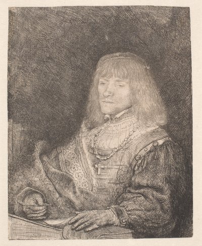 Man at Desk, Wearing Cross and Chain by Rembrandt van Rijn
