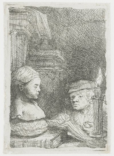 Man Drawing from a Cast by Rembrandt van Rijn