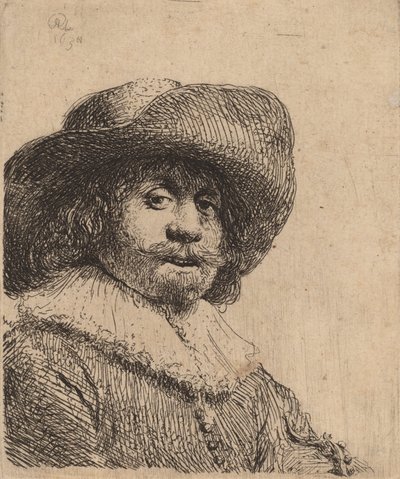 Man in a Broad-Brimmed Hat by Rembrandt van Rijn