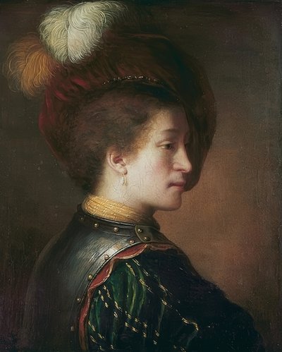 Man with Feather Hat by Rembrandt van Rijn