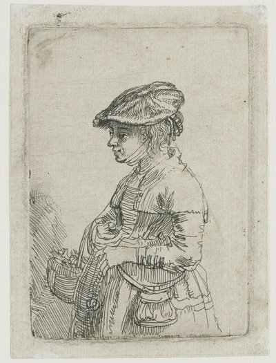 Girl with Basket by Rembrandt van Rijn