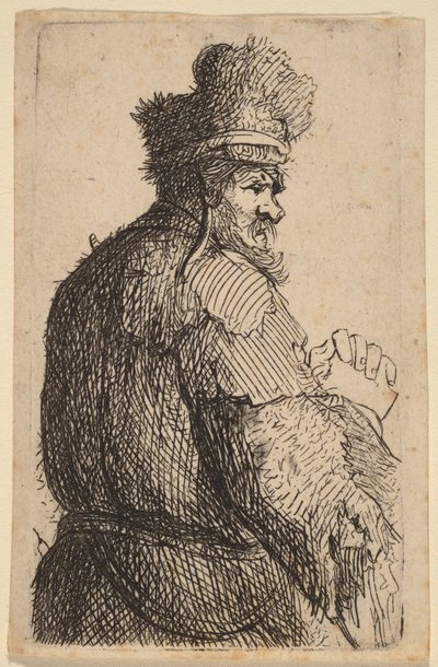 Old Man Seen from Behind, Profile to Right by Rembrandt van Rijn