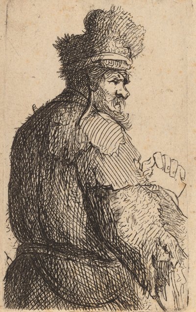 Old Man Seen from Behind, Profile to Right by Rembrandt van Rijn