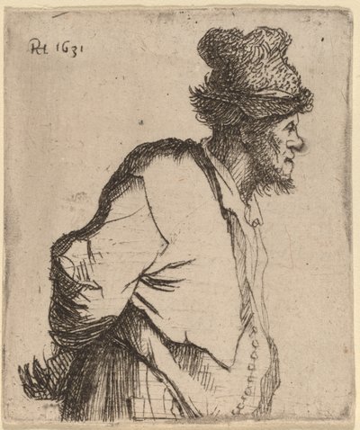 Peasant with His Hands behind His Back by Rembrandt van Rijn