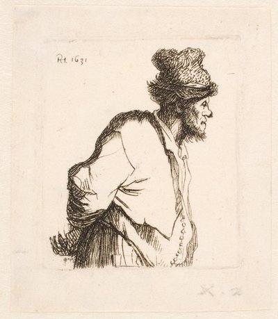 Peasant with His Hands Behind His Back by Rembrandt van Rijn