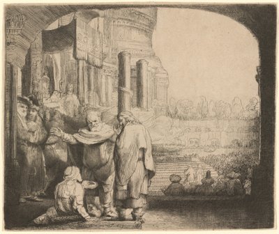 Peter and John Healing the Cripple at the Gate of the Temple by Rembrandt van Rijn