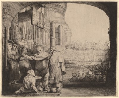 Peter and John Healing the Cripple at the Gate of the Temple by Rembrandt van Rijn