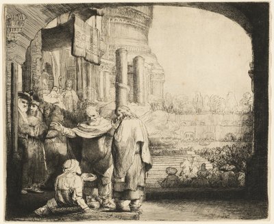Peter and John Healing the Cripple at the Gate of the Temple by Rembrandt van Rijn