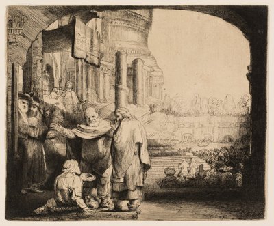 Peter and John Healing the Cripple at the Gate of the Temple by Rembrandt van Rijn