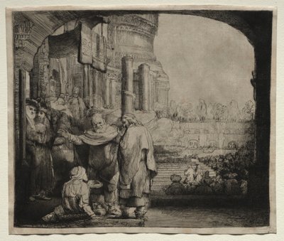 Peter and John Healing the Cripple at the Gate of the Temple by Rembrandt van Rijn