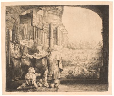 Peter and John Healing the Cripple at the Gate of the Temple by Rembrandt van Rijn