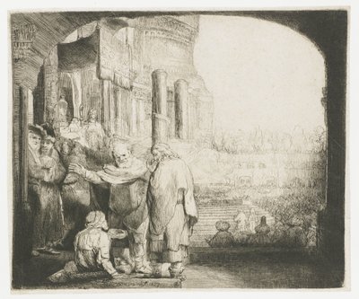Peter and John Healing the Cripple at the Gate of the Temple by Rembrandt van Rijn