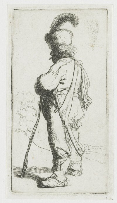 Polander Leaning on a Stick by Rembrandt van Rijn