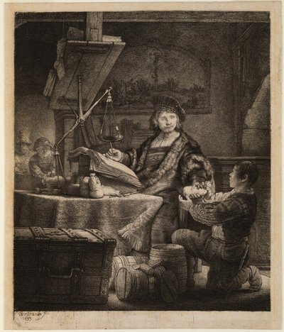 Portrait of Jan Uytenbogaert, the Goldweigher by Rembrandt van Rijn