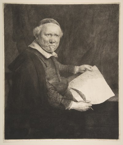 Portrait of Lieven Willemsz van Coppenol, Writing Master by Rembrandt van Rijn