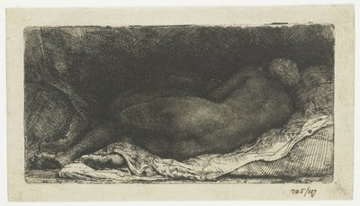 Reclining Female Nude by Rembrandt van Rijn