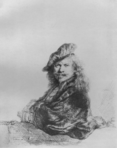 Rembrandt Leaning on a Stone Sill, 1639 by Rembrandt van Rijn