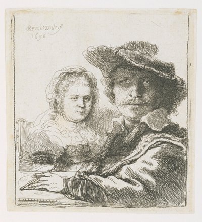 Rembrandt and His Wife Saskia by Rembrandt van Rijn