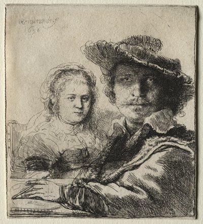 Rembrandt and his Wife Saskia by Rembrandt van Rijn
