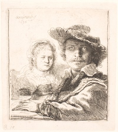 Rembrandt and His Wife Saskia: Busts by Rembrandt van Rijn