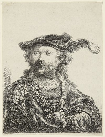 Rembrandt in Velvet Cap by Rembrandt van Rijn