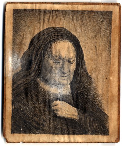 Rembrandts Mother with her Hand on her Breast by Rembrandt van Rijn